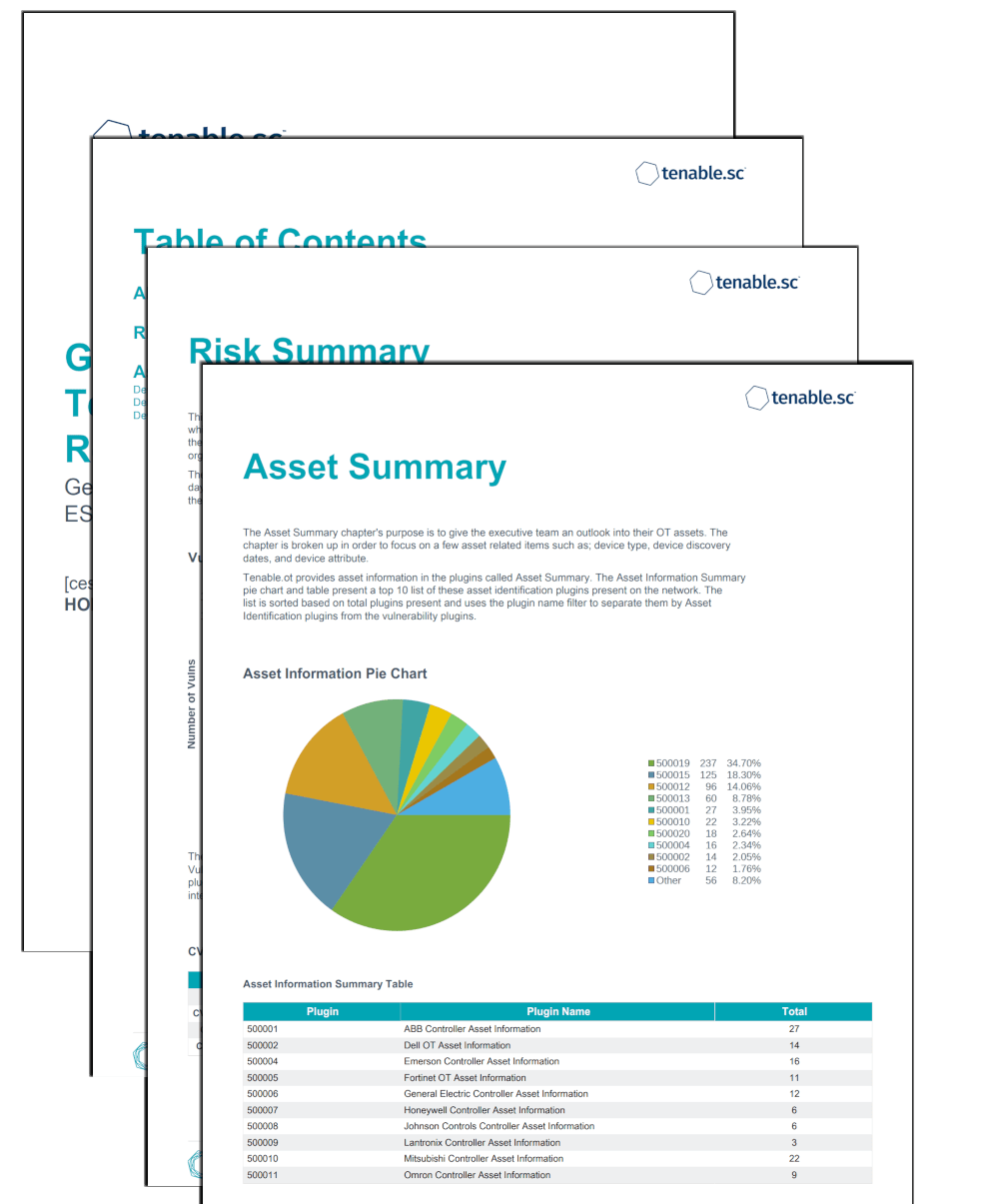 Getting Started with Tenable.ot Executive Report SC Report Template